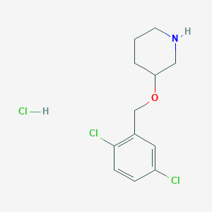 molecular formula C12H16Cl3NO B3096803 3-(2,5-Dichloro-benzyloxy)-piperidine hydrochloride CAS No. 1289386-64-6