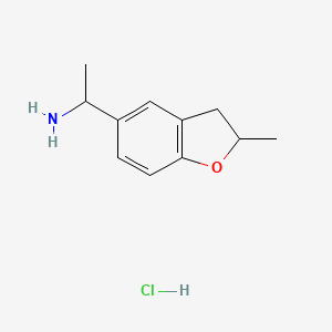 molecular formula C11H16ClNO B3096946 [1-(2-Methyl-2,3-dihydro-1-benzofuran-5-yl)ethyl]amine hydrochloride CAS No. 1294446-16-4