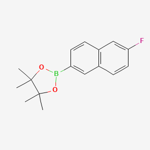 molecular formula C16H18BFO2 B3097309 2-(6-Fluoronaphthalen-2-yl)-4,4,5,5-tetramethyl-1,3,2-dioxaborolane CAS No. 1308669-74-0