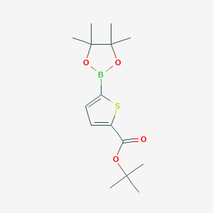 molecular formula C15H23BO4S B3097402 Tert-butyl 5-(4,4,5,5-tetramethyl-1,3,2-dioxaborolan-2-yl)thiophene-2-carboxylate CAS No. 1310404-29-5