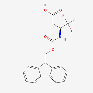 molecular formula C19H16F3NO4 B3097425 (S)-Fmoc-3-氨基-4,4,4-三氟丁酸 CAS No. 1310680-31-9