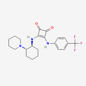 molecular formula C22H26F3N3O2 B3097561 3-[[(1S,2S)-2-(1-Piperidinyl)cyclohexyl]amino]-4-[[4-(trifluoromethyl)phenyl]amino]-3-cyclobutene-1,2-dione CAS No. 1312991-08-4