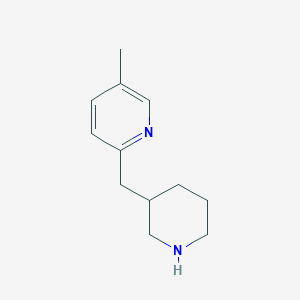 molecular formula C12H18N2 B3097757 5-Methyl-2-(piperidin-3-ylmethyl)pyridine CAS No. 1316226-08-0