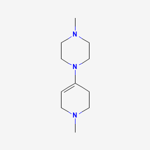 molecular formula C11H21N3 B3097925 1-methyl-4-(1-methyl-3,6-dihydro-2H-pyridin-4-yl)piperazine CAS No. 132532-17-3