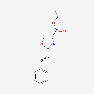molecular formula C14H13NO3 B3097980 Ethyl 2-(2-phenylethenyl)-1,3-oxazole-4-carboxylate CAS No. 132629-37-9
