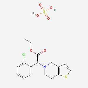 molecular formula C17H20ClNO6S2 B3098259 Ethyl-S-(+)-Clopidogrel Sulfate CAS No. 1332612-57-3
