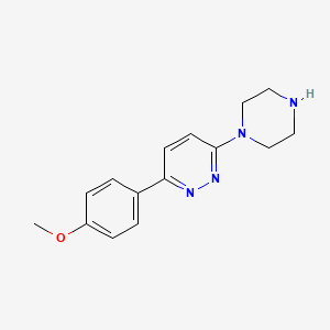 molecular formula C15H18N4O B3098564 3-(4-Methoxyphenyl)-6-(piperazin-1-yl)pyridazine CAS No. 1338657-33-2