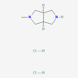 molecular formula C7H16Cl2N2 B3098581 rac-(3aR,6aS)-2-methyloctahydropyrrolo[3,4-c]pyrrole dihydrochloride CAS No. 1338729-66-0