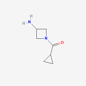 molecular formula C7H12N2O B3098612 1-cyclopropanecarbonylazetidin-3-amine CAS No. 1339749-29-9