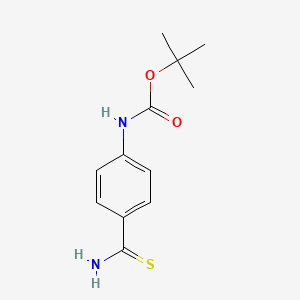 molecular formula C12H16N2O2S B3098624 tert-butyl N-(4-carbamothioylphenyl)carbamate CAS No. 1339931-27-9