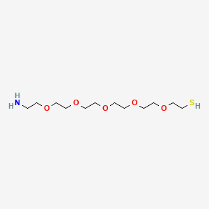 molecular formula C12H27NO5S B3098996 HS-Peg5-CH2CH2NH2 CAS No. 1347750-20-2
