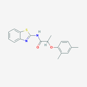 molecular formula C18H18N2O2S B309905 N-(1,3-benzothiazol-2-yl)-2-(2,4-dimethylphenoxy)propanamide 