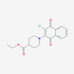 Ethyl 1-(3-chloro-1,4-dioxo-1,4-dihydronaphthalen-2-yl)piperidine-4-carboxylate