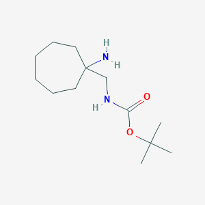 molecular formula C13H26N2O2 B3099248 tert-butyl N-[(1-aminocycloheptyl)methyl]carbamate CAS No. 1352999-73-5