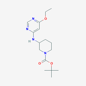molecular formula C16H26N4O3 B3099406 tert-Butyl 3-((6-ethoxypyrimidin-4-yl)amino)piperidine-1-carboxylate CAS No. 1353972-70-9