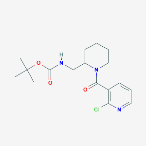 molecular formula C17H24ClN3O3 B3099457 tert-Butyl ((1-(2-chloronicotinoyl)piperidin-2-yl)methyl)carbamate CAS No. 1353980-08-1