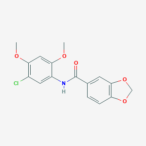 molecular formula C16H14ClNO5 B309969 N-(5-chloro-2,4-dimethoxyphenyl)-1,3-benzodioxole-5-carboxamide 