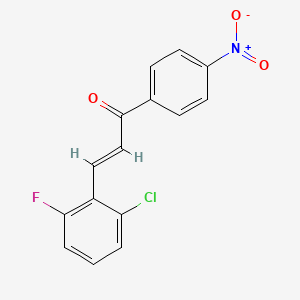 molecular formula C15H9ClFNO3 B3099740 (2E)-3-(2-Chloro-6-fluorophenyl)-1-(4-nitrophenyl)prop-2-en-1-one CAS No. 1354941-27-7