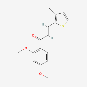molecular formula C16H16O3S B3099815 (2E)-1-(2,4-Dimethoxyphenyl)-3-(3-methylthiophen-2-yl)prop-2-en-1-one CAS No. 1354942-07-6