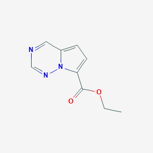 molecular formula C9H9N3O2 B3099907 Ethyl pyrrolo[2,1-f][1,2,4]triazine-7-carboxylate CAS No. 1356016-44-8