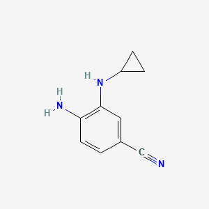 molecular formula C10H11N3 B3099941 4-Amino-3-(cyclopropylamino)benzonitrile CAS No. 1356483-73-2