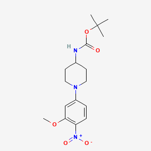 molecular formula C17H25N3O5 B3099965 tert-Butyl (1-(3-methoxy-4-nitrophenyl)piperidin-4-yl)carbamate CAS No. 1356962-89-4