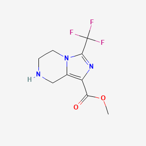molecular formula C9H10F3N3O2 B3100016 Methyl 3-(trifluoromethyl)-5,6,7,8-tetrahydroimidazo[1,5-a]pyrazine-1-carboxylate CAS No. 1358715-37-3