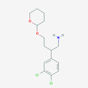 molecular formula C15H21Cl2NO2 B3100022 2-(3-(3,4-Dichlorophenyl)-4-aminobutyl)oxytetrahydropyran CAS No. 135936-08-2