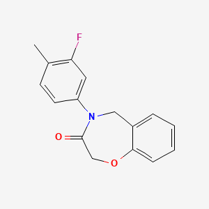 molecular formula C16H14FNO2 B3100027 4-(3-fluoro-4-methylphenyl)-4,5-dihydro-1,4-benzoxazepin-3(2H)-one CAS No. 1359410-68-6