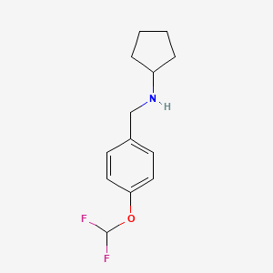 molecular formula C13H17F2NO B3100204 Cyclopentyl-(4-difluoromethoxy-benzyl)-amine CAS No. 136436-75-4