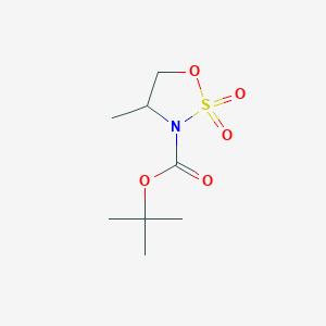 molecular formula C8H15NO5S B3100212 tert-butyl 4-methyl-2,2-dioxo-1,2lambda6,3-oxathiazolidine-3-carboxylate CAS No. 1365481-16-8