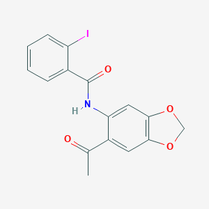 molecular formula C16H12INO4 B310028 N-(6-acetyl-1,3-benzodioxol-5-yl)-2-iodobenzamide 