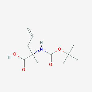 molecular formula C11H19NO4 B3100312 (S)-2-((tert-butoxycarbonyl)amino)-2-methylpent-4-enoic acid CAS No. 136707-27-2