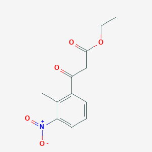 molecular formula C12H13NO5 B3100322 ethyl 3-(2-methyl-3-nitrophenyl)-3-oxopropanoate CAS No. 136774-69-1