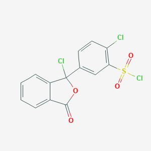 molecular formula C14H7Cl3O4S B031005 2-Chloro-5-(1-chloro-1,3-dihydro-3-oxo-1-isobenzofuranyl)benzenesulphonyl chloride CAS No. 68592-11-0