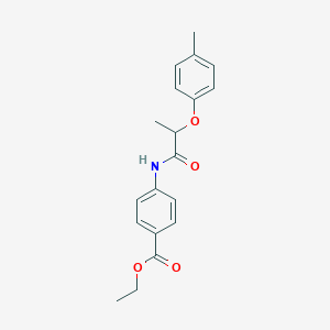 molecular formula C19H21NO4 B310057 Ethyl 4-{[2-(4-methylphenoxy)propanoyl]amino}benzoate 