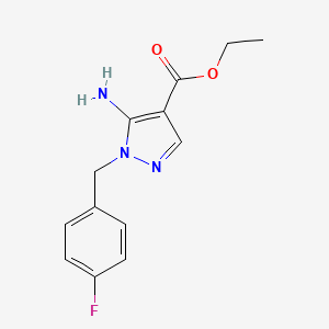 molecular formula C13H14FN3O2 B3100593 Ethyl 5-amino-1-[(4-fluorophenyl)methyl]pyrazole-4-carboxylate CAS No. 137278-70-7