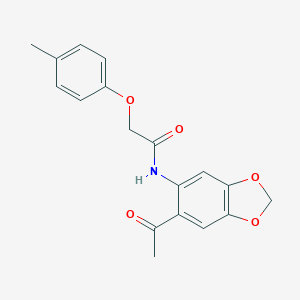 molecular formula C18H17NO5 B310070 N-(6-acetyl-1,3-benzodioxol-5-yl)-2-(4-methylphenoxy)acetamide 