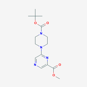 molecular formula C15H22N4O4 B3100799 Methyl 6-(4-(tert-butoxycarbonyl)piperazin-1-yl)pyrazine-2-carboxylate CAS No. 1375702-27-4