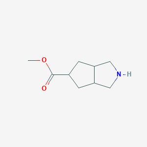 molecular formula C9H15NO2 B3100860 Methyl 1,2,3,3a,4,5,6,6a-octahydrocyclopenta[c]pyrrole-5-carboxylate CAS No. 1378811-95-0