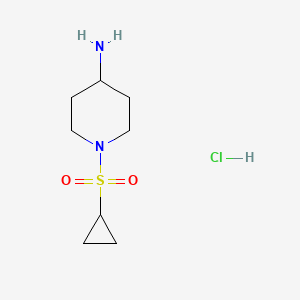molecular formula C8H17ClN2O2S B3101107 1-(Cyclopropylsulfonyl)piperidin-4-amine hydrochloride CAS No. 1384428-03-8