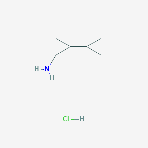 2-Cyclopropylcyclopropan-1-amine hydrochloride