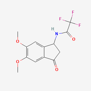 N-(5,6-dimethoxy-3-oxo-2,3-dihydro-1H-inden-1-yl)-2,2,2-trifluoroacetamide