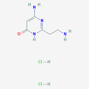 molecular formula C6H12Cl2N4O B3101310 6-Amino-2-(2-aminoethyl)-4-pyrimidinol dihydrochloride CAS No. 1390654-76-8