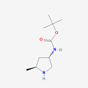 molecular formula C10H20N2O2 B3101411 tert-Butyl ((3S,5S)-5-methylpyrrolidin-3-yl)carbamate CAS No. 139161-75-4