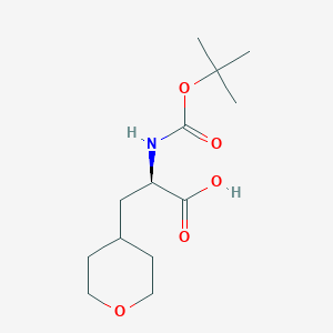 molecular formula C13H23NO5 B3101462 (R)-2-((tert-Butoxycarbonyl)amino)-3-(tetrahydro-2H-pyran-4-yl)propanoic acid CAS No. 1393524-16-7