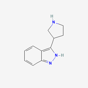 molecular formula C11H13N3 B3101846 3-(Pyrrolidin-3-yl)-1H-indazole CAS No. 1402667-02-0