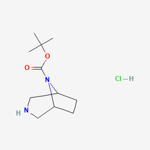 molecular formula C11H21ClN2O2 B3101865 tert-Butyl 3,8-diazabicyclo[3.2.1]octane-8-carboxylate hydrochloride CAS No. 1403676-97-0