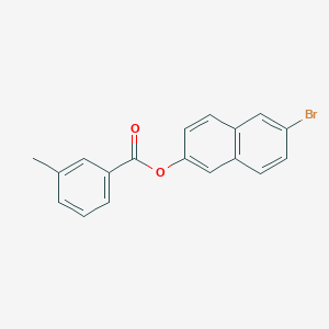 molecular formula C18H13BrO2 B310193 6-Bromo-2-naphthyl3-methylbenzoate 