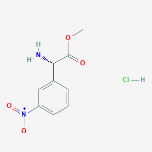 molecular formula C9H11ClN2O4 B3101974 Methyl (S)-2-Amino-2-(3-nitrophenyl)acetate Hydrochloride CAS No. 1408064-40-3